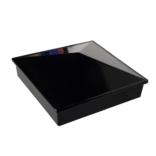 3" x 3" Aluminium Pyramid Post Cap for Metal Posts - Pressure Fit - Black