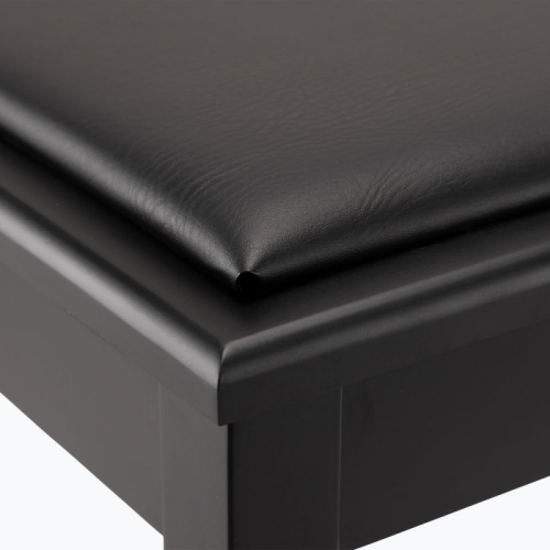 On Stage MUS KB8904B KB8904B Deluxe Piano Bench with Storage Compartment, Black Satin