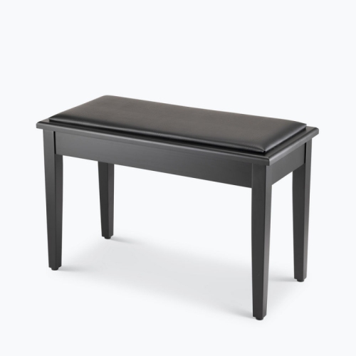 On Stage MUS KB8904B KB8904B Deluxe Piano Bench with Storage Compartment, Black Satin