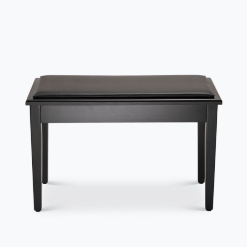 On Stage MUS KB8904B KB8904B Deluxe Piano Bench with Storage Compartment, Black Satin