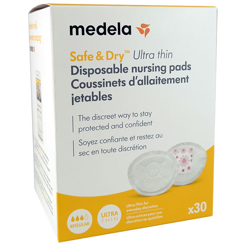 Medela Safe & Dry Ultra Thin Nursing Pads - 30 Packs - White