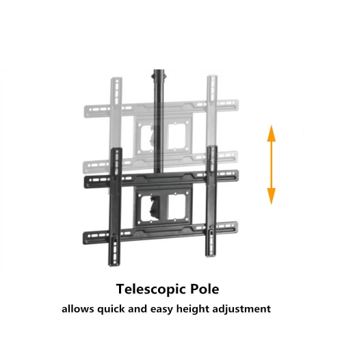 Support de plafond universel pour téléviseur de 37 à 80 po; hauteur réglable; tablette pour téléviseur jusqu'à 110 lb; VESA 600 x 400 mm