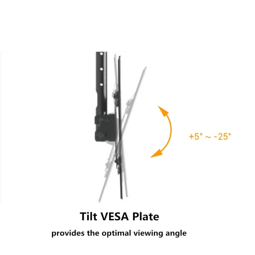 Support de plafond universel pour téléviseur de 37 à 80 po; hauteur réglable; tablette pour téléviseur jusqu'à 110 lb; VESA 600 x 400 mm