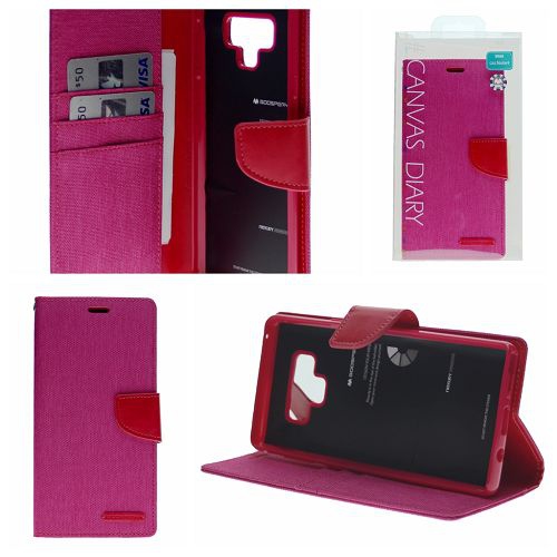 TopSave Samsung Note 9 Goospery Canvas Diary, Pink