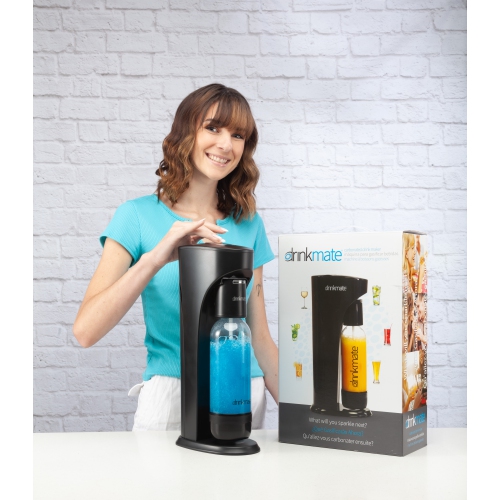 Drinkmate Machine à Gazéifier N'importe Quelle Boisson Sans La Diluer, Avec cartouche de CO2 10L, Noir Mat