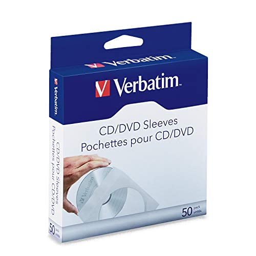 VERBATIM  CD/dvd Paper Sleeves With Clear Window - 50Pk Box