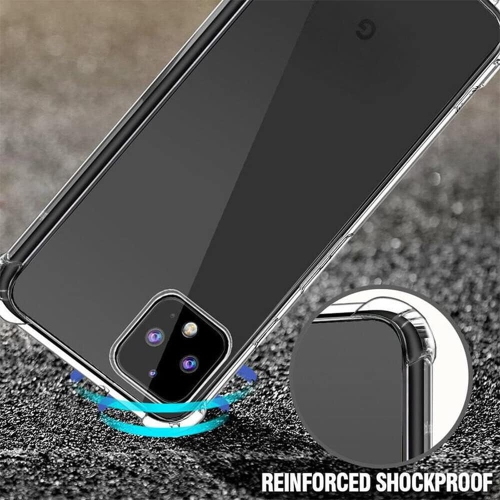 Google Pixel 4 Case and Screen Protector, [3 in 1] Heavy-duty rugged / Earthquake drop protection transparent soft TPU case