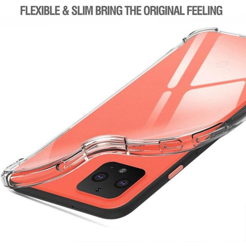 Google Pixel 4 Case and Screen Protector, [3 in 1] Heavy-duty rugged / Earthquake drop protection transparent soft TPU case