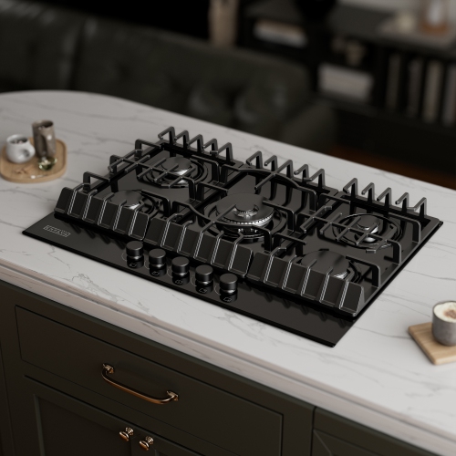 Empava 30" 5-Burner Gas Cooktop Stove - Black Tempered Glass