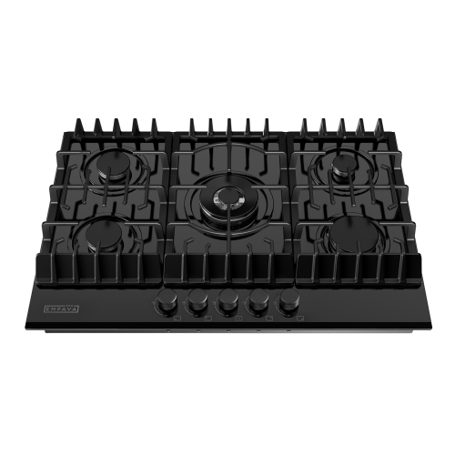 Empava 30" 5-Burner Gas Cooktop Stove - Black Tempered Glass