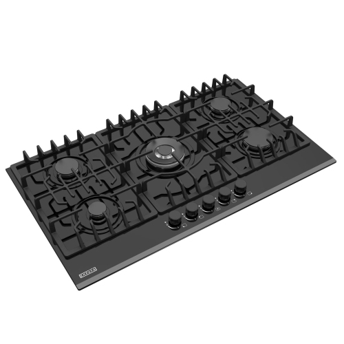 Empava 36" 5-Burner Gas Cooktop Stove - Black Tempered Glass