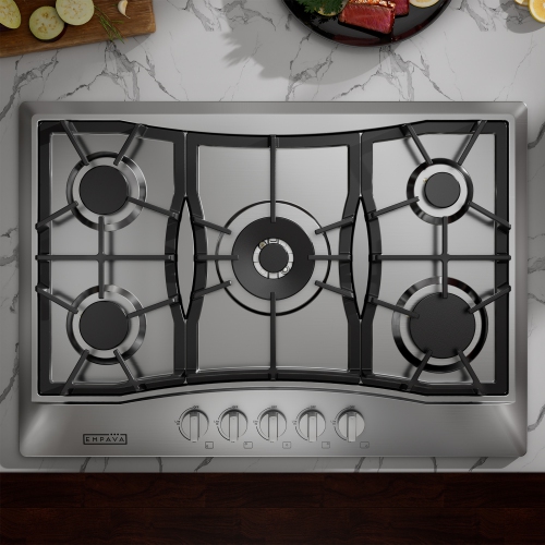 Empava 30" 5-Burner Gas Cooktop Stove - Stainless Steel