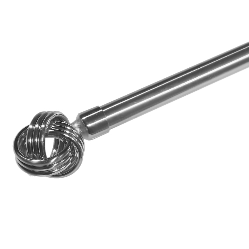 NICKEL KNOT METAL DRAPE POLE SET - 16/19 MM