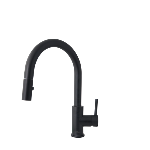 STYLISH Kitchen Sink Faucet Single Handle Pull Down Dual Mode Stainless Steel in Matte Black K-131N