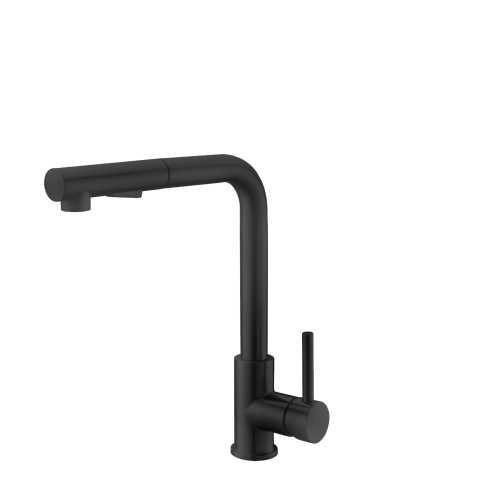 Pull Down Stainless Steel Kitchen Faucet - Matte Black Finish