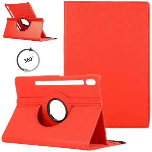 CSMART  【】 360 Rotating Pu Leather Stand Case Smart Cover for Samsung Galaxy Tab S6 10.5" 2019, T860 T865 T867 In Red