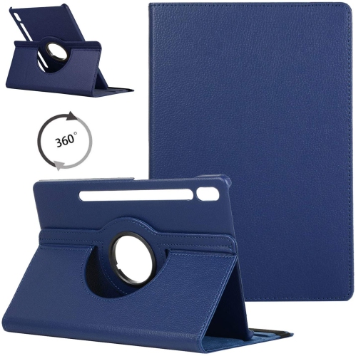 【CSmart】 360 Rotating PU Leather Stand Case Smart Cover for Samsung Galaxy Tab S6 10.5" 2019, T860 T865 T867, Navy