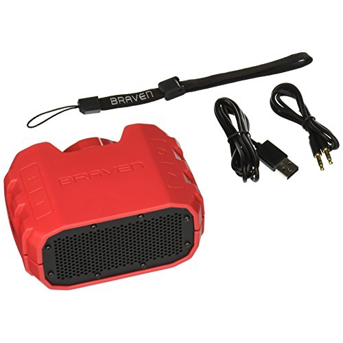 Braven BRV1SRG BRV-1S Series Waterproof Bluetooth Speaker, Red