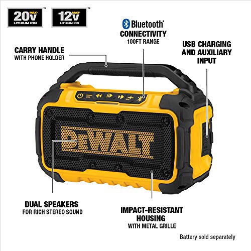 DEWALT DCR010 20V Max Bluetooth Jobsite Speaker