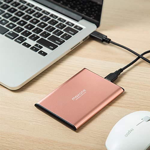 500GB External Hard Drive Portable - Maxone Ultra Slim 2.5'' External HDD USB 3.0, Laptop, PS4, Xbox one - Rose Pink