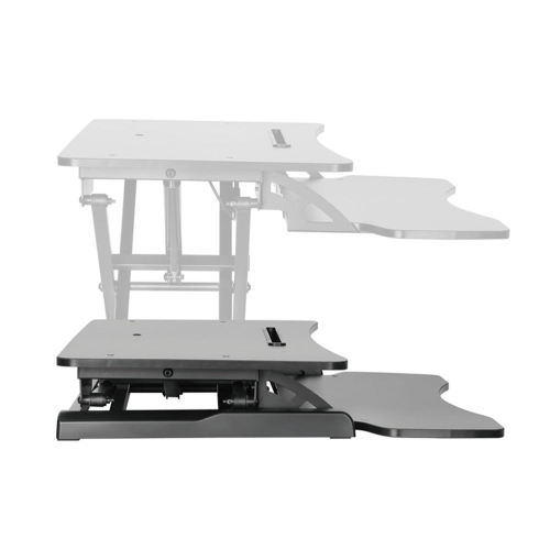 32 inch Height Adjustable Sit Standing Desk Converter Dual Computer Monitor and Laptop Riser Workstation