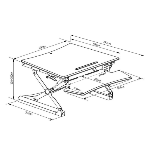 Height Adjustable 35 Inches Sit Stand Desk Converter, Stand up Dual Monitor Desk Riser Laptop Desktop Computer Worksation-White