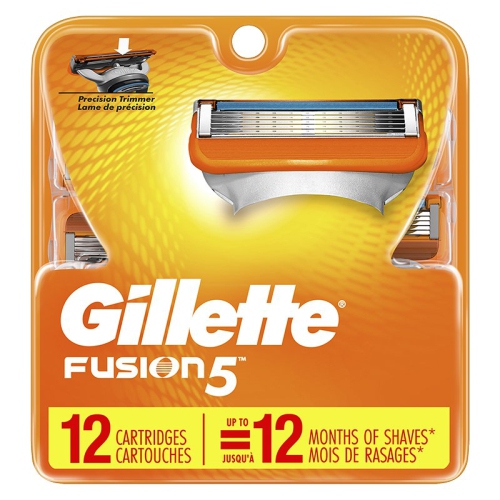 Gillette Fusion5 Mens Razor Blade Refill Cartridges 12 Count