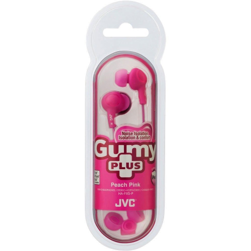 JVC  Gumy Plus Earbud Headphones In Pink Good cheap earbuds