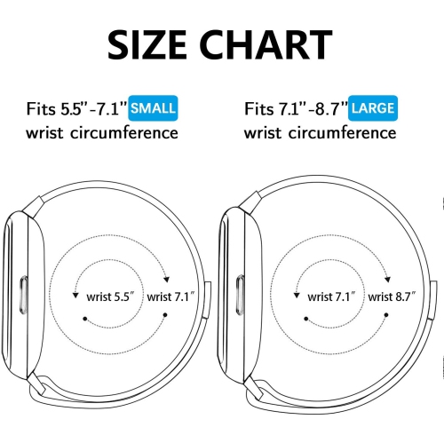 (2 -LARGE)Fitbit Versa, Versa Lite, Versa 2, Versa SE, Replacement for Stainless Steel Mesh Fitbit Versa Lite Bands Metal Strap w/Strong Magnet Lock
