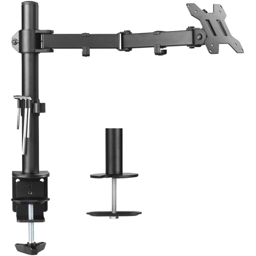 HLD  Fully Adjustable Single Arm Lcd Led Monitor Desk Mount Stand Bracket for 13"-27" Screen With ±45° Tilt, 360° Rotation