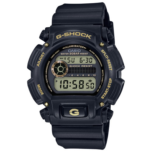 Montre sport numérique 48,5 mm avec chronographe pour hommes G-Shock de Casio - Noir/Doré