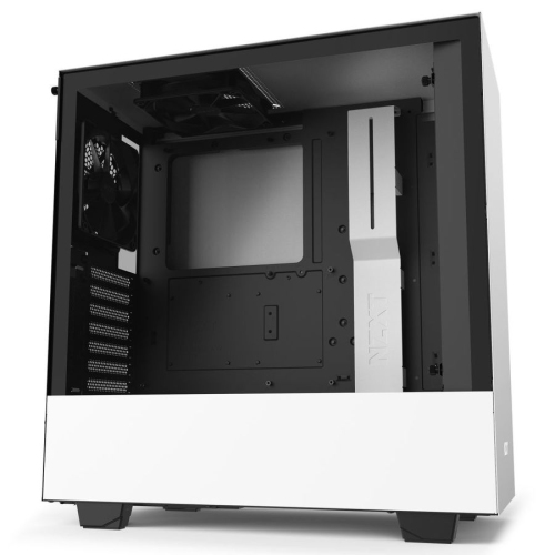 NZXT H510 - Compact ATX Mid-Tower Case - Front I/O USB Type-C Port - Tempered Glass Side Panel - White/Black