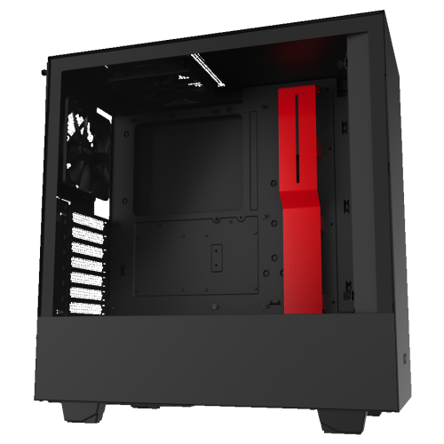 NZXT H510 - Compact ATX Mid-Tower Case - Front I/O USB Type-C Port - Tempered Glass Side Panel - Black/Red