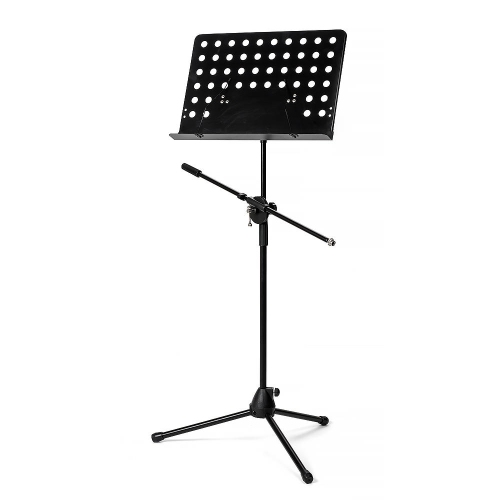 Heavy Duty Tripod Music Stand Note Stand w/ Mic holder(clip not included)，26" To 56" height adjustable
