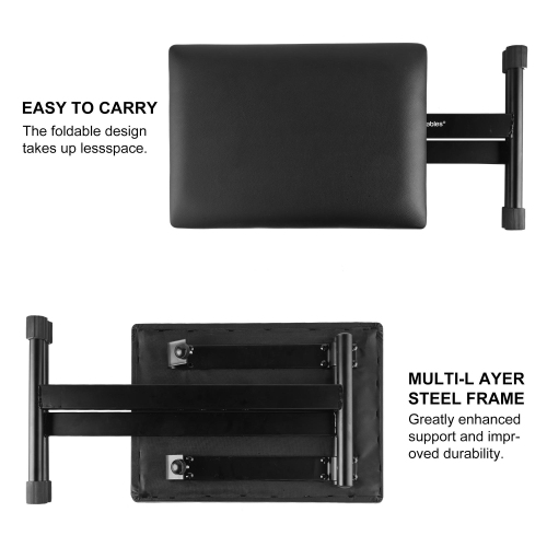 PrimeCables – Siège rembourré réglable en X pour clavier avec pieds en caoutchouc, chaise pliante, banc de piano, noir