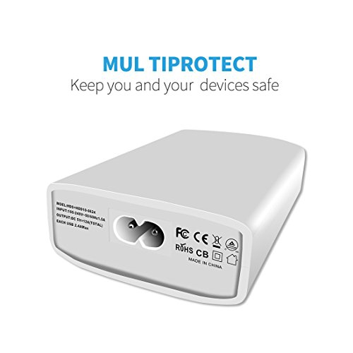 USB Charger, XDCDHM 60 Watt 12A 6-Port High Speed Travel Wall Charger Multi-Port USB Charger Hub Charging White)