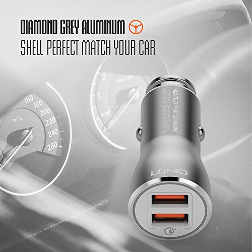 LDNIO PowerPort 2 2-Port Car Charger Quick Charge 3.0 Work Light for Google Pixel 2 XL Google Pixel 2 and Bluetooth