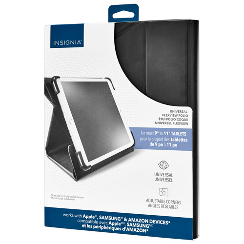 Insignia FlexView 10" Universal Folio Case - Black - Only at Best Buy