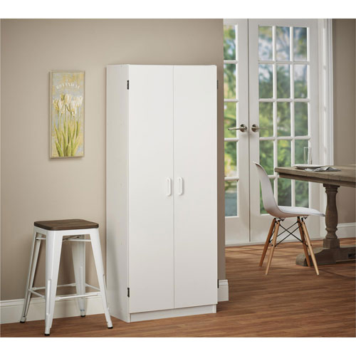 Flynn Contemporary Storage Pantry Cabinet White Best Buy Canada