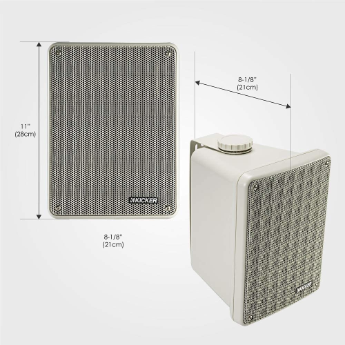 Kicker KB6 Outdoor/Indoor Speakers with Mounting Brackets