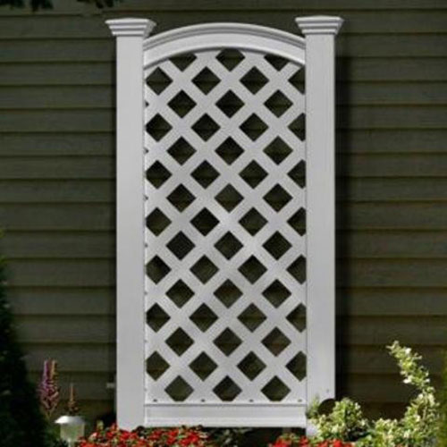 New England Arbor Vinyl 56.25" Arched Wall Privacy Screen - White
