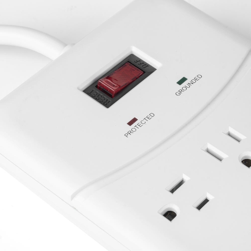 12 Outlets Surge Protector 6FT/2M with 2 Ports USB Charger up to 3.1A Coaxial Breaker - PrimeCables®