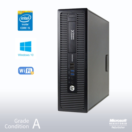Refurbished - HP ProDesk 800 G1 SFF Desktop, Intel i5 4570 3.2GHz/12GB /2TB HDD/ DVD/ Win10 Pro/Fast AC 600 WiFi USB