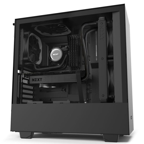 NZXT H510i Compact ATX Mid-Tower PC Case - Tempered Glass Side Panel - Integrated RGB Lighting - Black