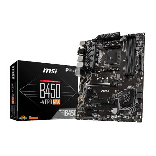 MSI PRO B450-A PRO MAX AM4 AMD B450 SATA 6Gb/s ATX AMD Motherboard w/ Core Boost, DDR4 Boost, Turbo M.2