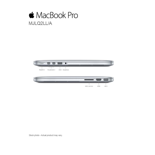 Refurbished - Apple Macbook Pro (Retina Display, 15.4-inch, Mid 2015), Intel Core i7-4770HQ, 16GB RAM, 256GB Flash - A1398
