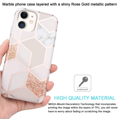 iPhone 11 Case Bling Glitter Marble Design Clear Bumper TPU Soft Rubber Silicone Cover Phone Case for iPhone 11 6.1 inch