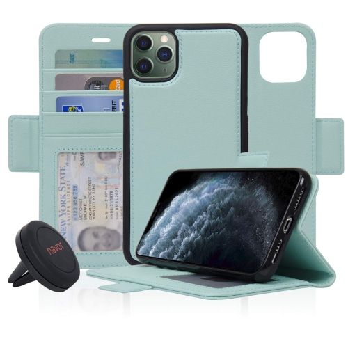 Navor Universal Car Mount & Detachable Magnetic Wallet Case Compatible for iPhone 11 Pro Max 6.5 inch Vajio Series