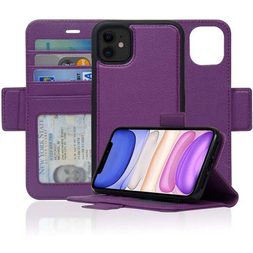 NAVOR  Detachable Magnetic Wallet Case Compatible for Iphone 11 [6.1 Inch] [Vajio Series]