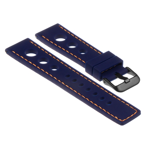 STRAPSCO  Rubber Rally Band Strap for Samsung Galaxy Watch - 20MM - for 42MM Galaxy Watch - Blue & In Orange